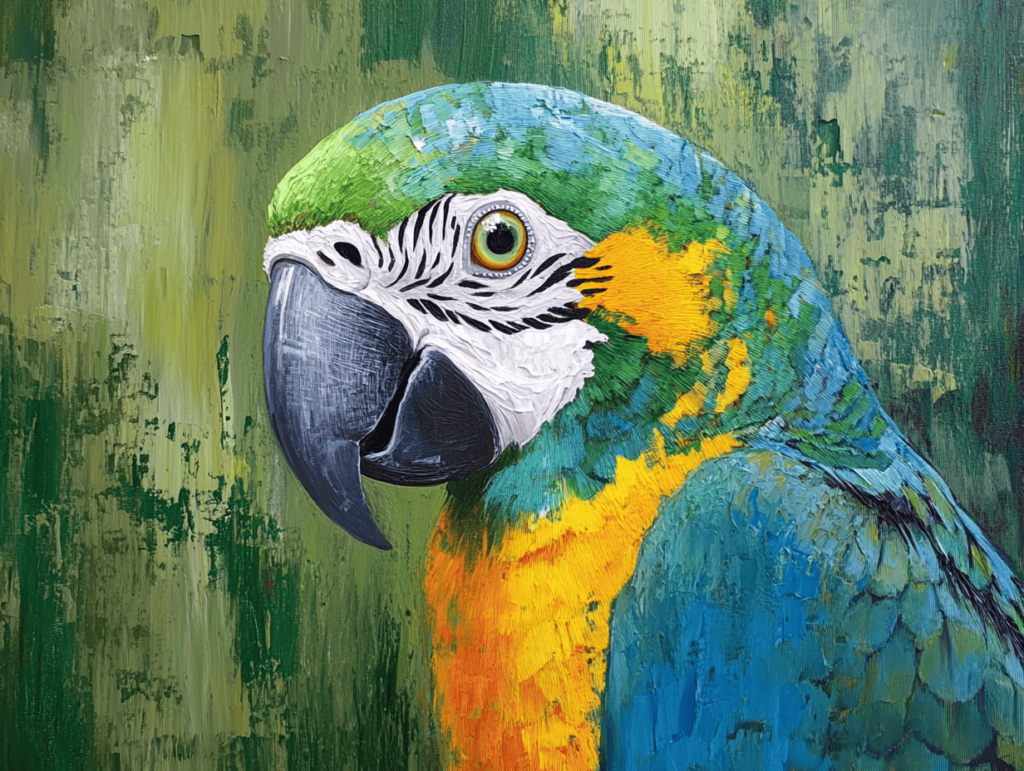 Un Amazone multicolores qui représente la diversité des espèces de cet oiseau tropical